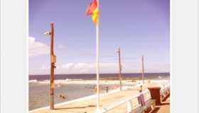 Newcastle baths on a sunny day