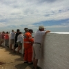 The crowd checking out the view